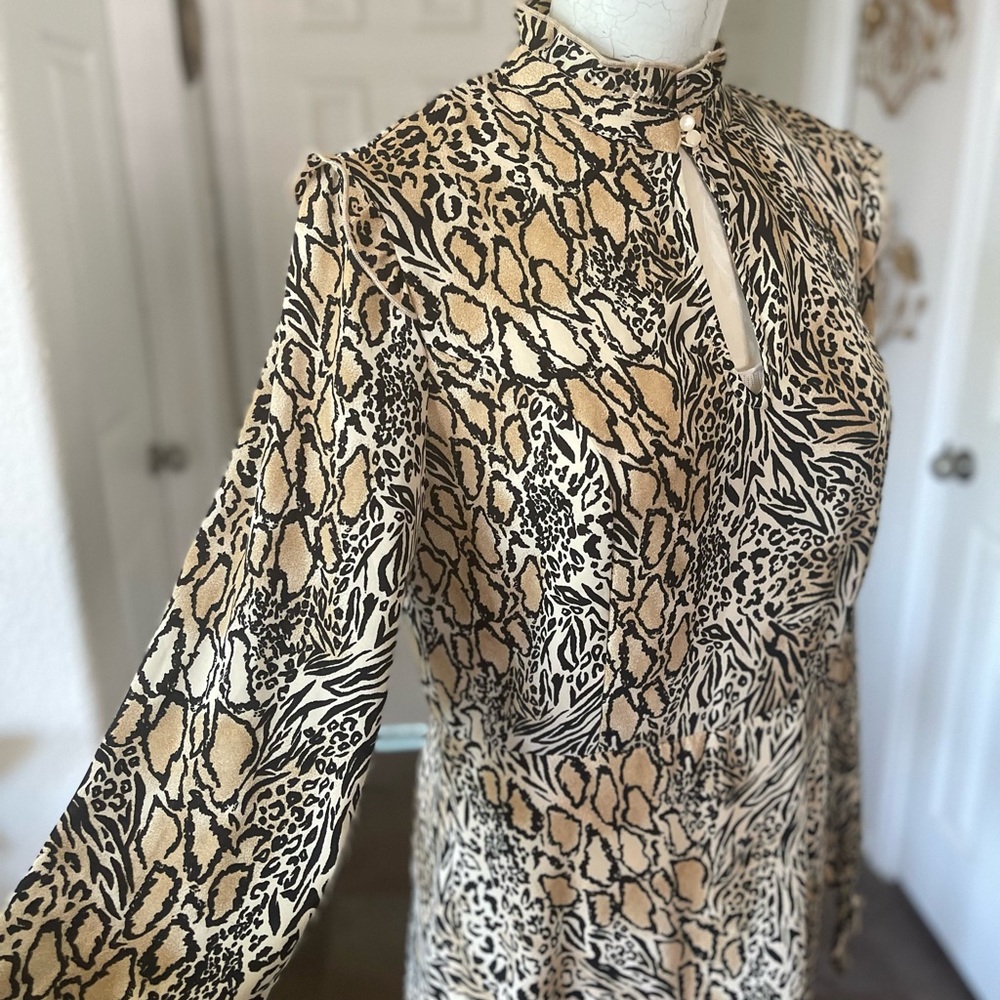 EUC Divided Leopard Print Ruffle Dress